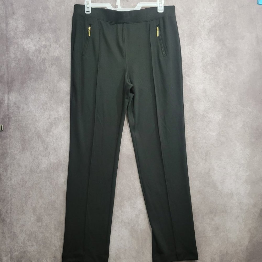 Dana Buchman Black Straight Leg Pull-on Pants size 14